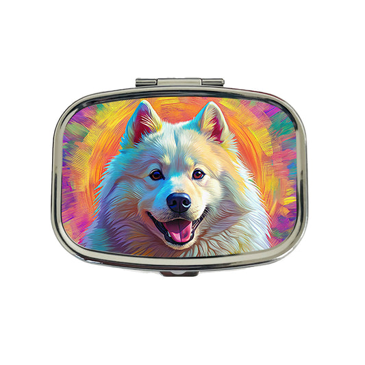 Samoyed Dog Pop Art Travel Pill Box Case