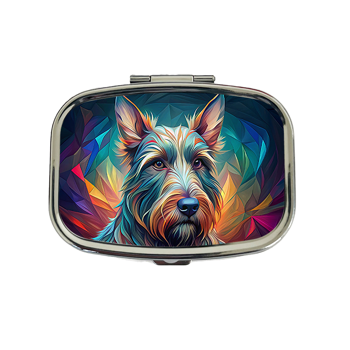 Scottish Terrier Dog Abstract Stylized Art Travel Pill Box Case