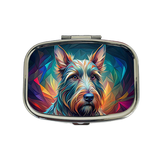 Scottish Terrier Dog Abstract Stylized Art Travel Pill Box Case