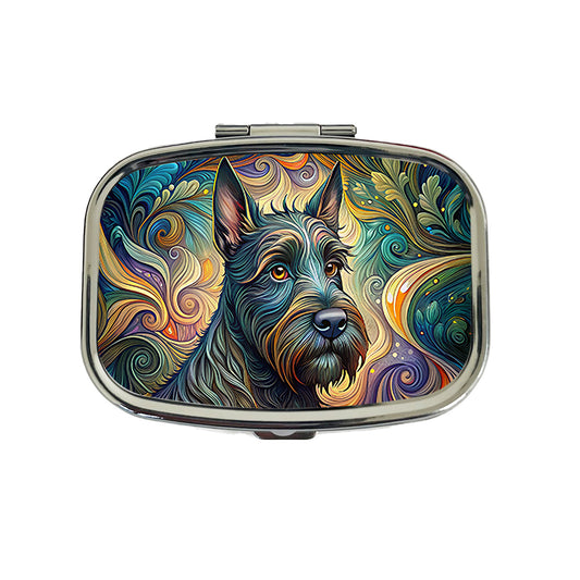 Scottish Terrier Dog Art Nouveau Travel Pill Box Case