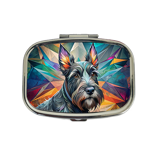 Scottish Terrier Dog Contemporary Art Travel Pill Box Case