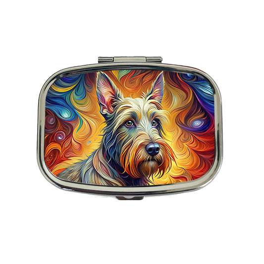 Scottish Terrier Dog Expressionism Art Travel Pill Box Case