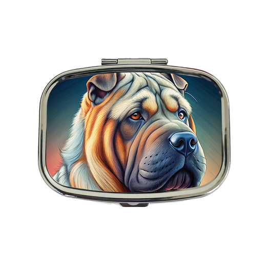Shar Pei Dog Art Nouveau Travel Pill Box Case