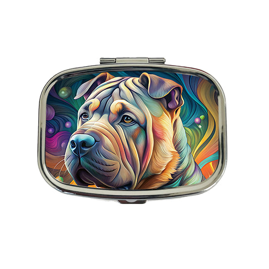 Shar Pei Dog Contemporary Art Travel Pill Box Case