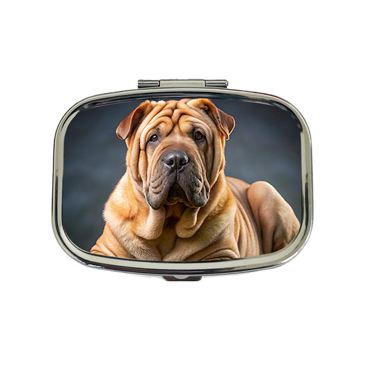 Shar Pei Dog Photo Travel Pill Box Case