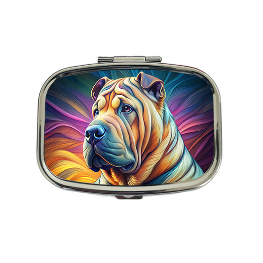 Shar Pei Dog Pop Art Travel Pill Box Case
