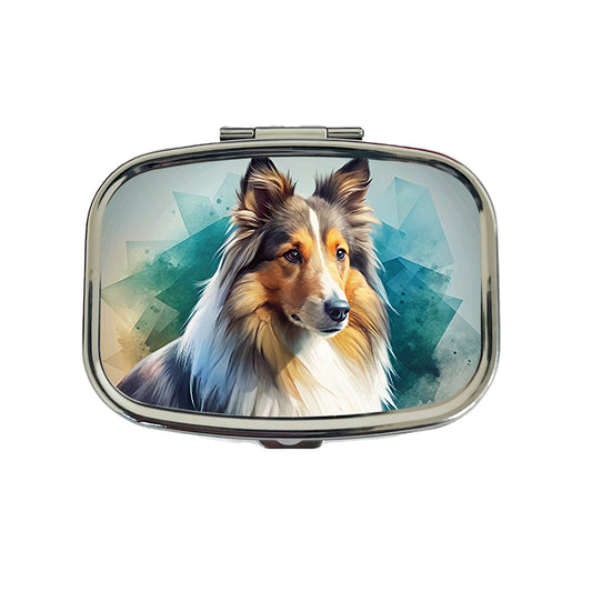 Shetland Sheepdog Sheltie Dog Contemporary Art Travel Pill Box Case