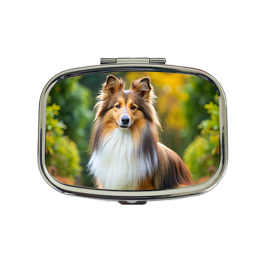 Shetland Sheepdog Sheltie Dog Photo Travel Pill Box Case