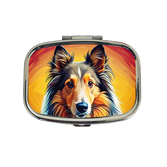 Shetland Sheepdog Sheltie Dog Pop Art Travel Pill Box Case