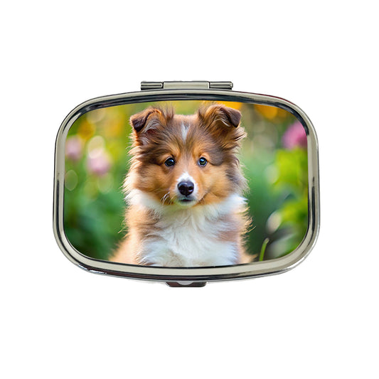 Shetland Sheepdog Sheltie Dog Puppy Photo Travel Pill Box Case
