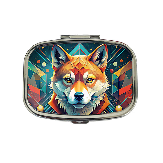 Shiba Inu Dog Abstract Stylized Art Travel Pill Box Case