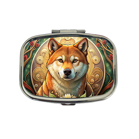 Shiba Inu Dog Art Nouveau Travel Pill Box Case