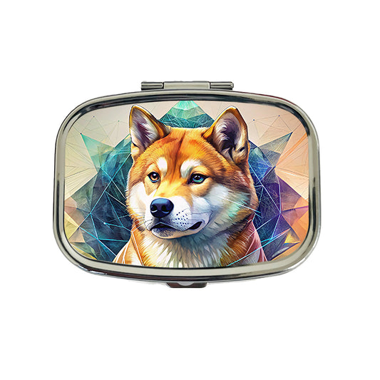 Shiba Inu Dog Contemporary Art Travel Pill Box Case