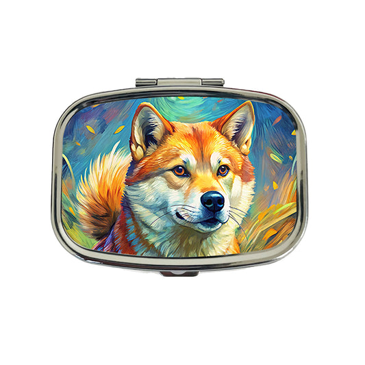 Shiba Inu Dog Expressionism Art Travel Pill Box Case