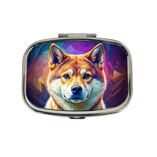 Shiba Inu Dog Pop Art Travel Pill Box Case