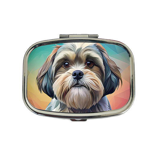 Shih Tzu Dog Contemporary Art Travel Pill Box Case