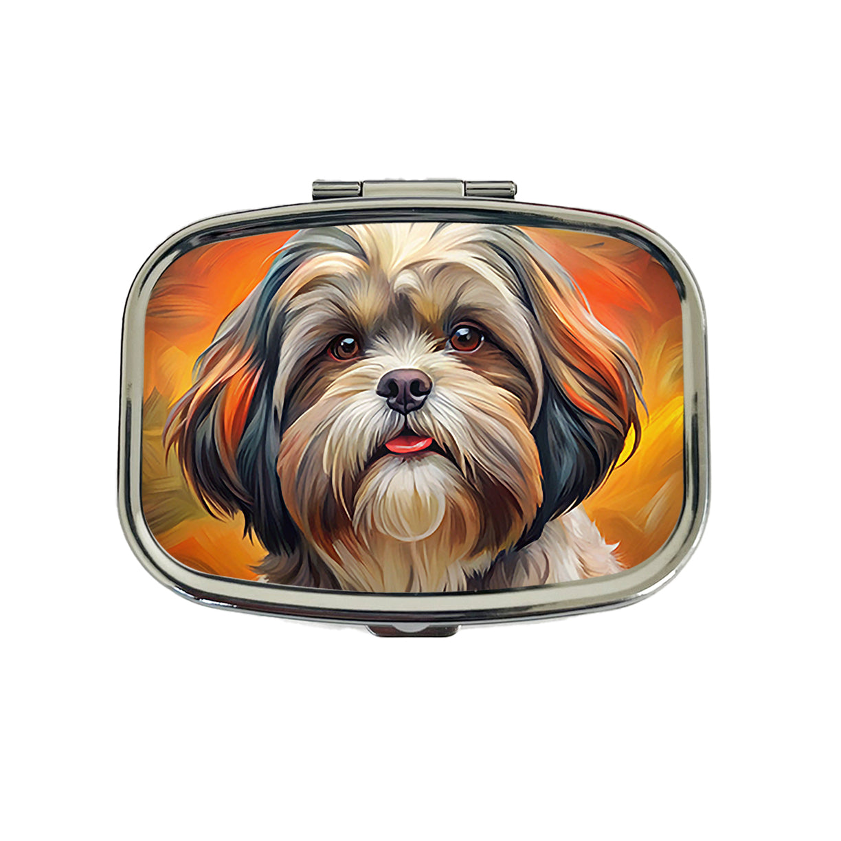 Shih Tzu Dog Expressionism Art Travel Pill Box Case