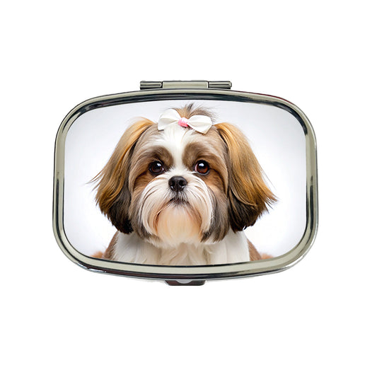 Shih Tzu Dog Photo Travel Pill Box Case