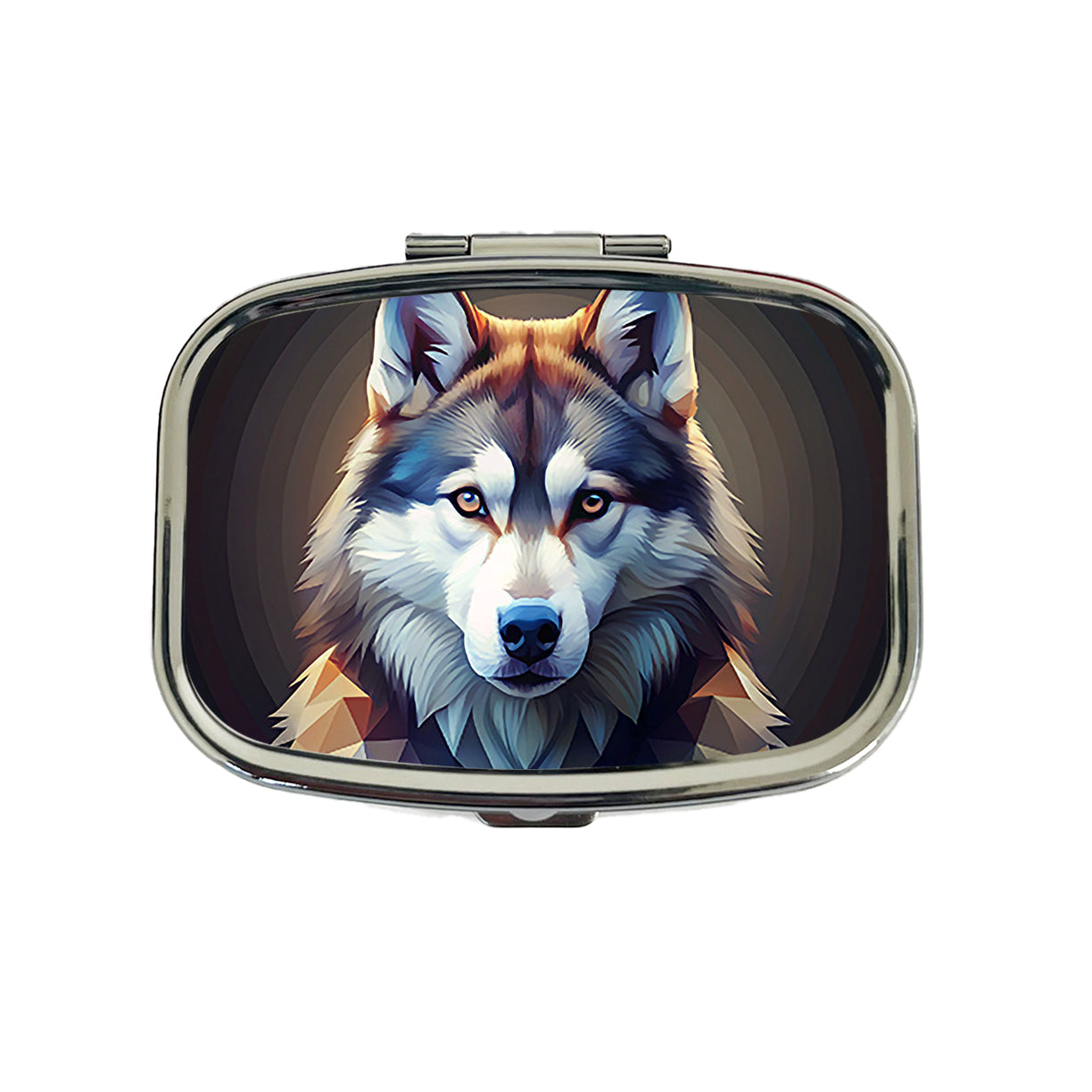 Siberian Husky Dog Abstract Stylized Art Travel Pill Box Case