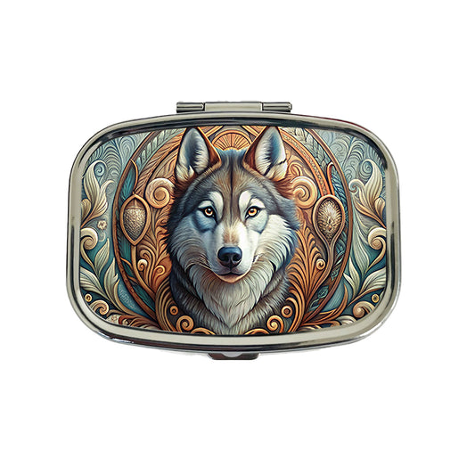 Siberian Husky Dog Art Nouveau Travel Pill Box Case