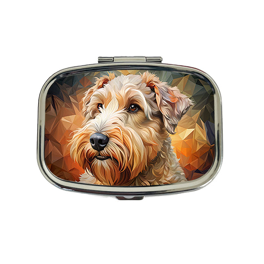 Soft Coated Wheaten Terrier Dog Abstract Stylized Art Travel Pill Box Case