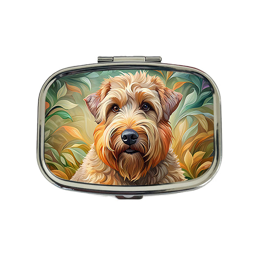 Soft Coated Wheaten Terrier Dog Art Nouveau Travel Pill Box Case