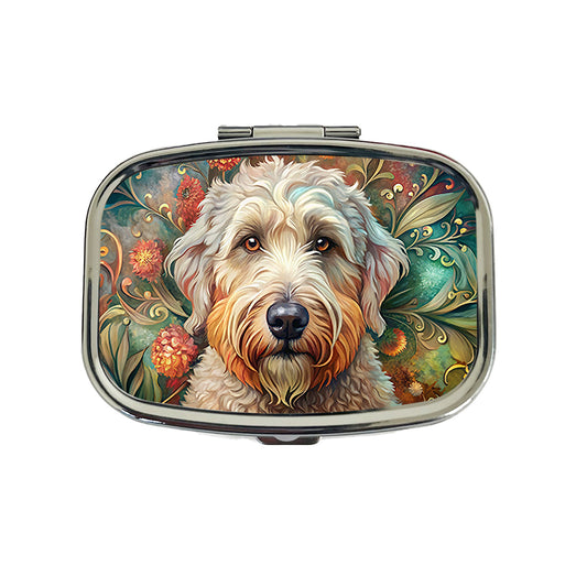 Soft Coated Wheaten Terrier Dog Bohemian Art Travel Pill Box Case