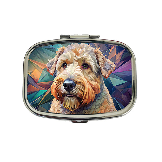 Soft Coated Wheaten Terrier Dog Contemporary Art Travel Pill Box Case