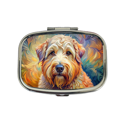 Soft Coated Wheaten Terrier Dog Expressionism Art Travel Pill Box Case