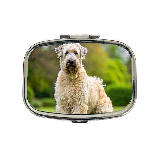 Soft Coated Wheaten Terrier Dog Photo Travel Pill Box Case