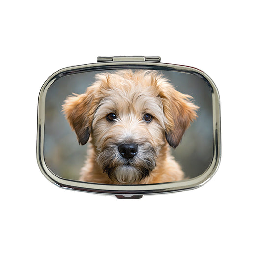 Soft Coated Wheaten Terrier Dog Puppy Photo Travel Pill Box Case