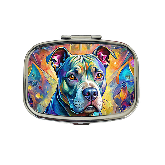 Staffordshire Bull Terrier Staffy Dog Abstract Art Travel Pill Box Case