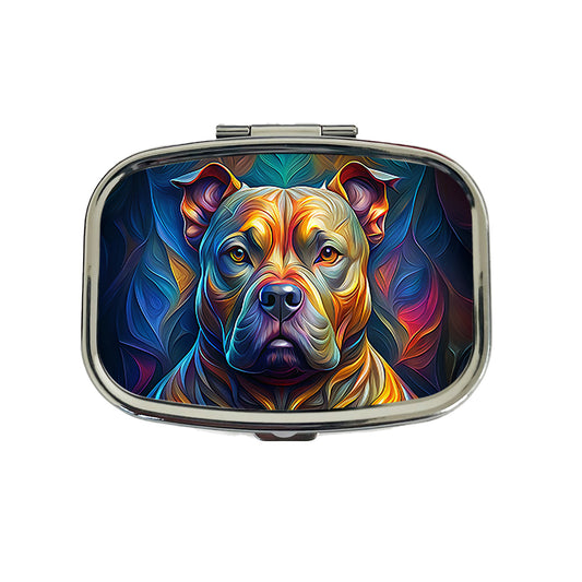 Staffordshire Bull Terrier Staffy Dog Abstract Stylized Art Travel Pill Box Case