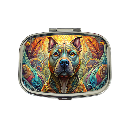 Staffordshire Bull Terrier Staffy Dog Art Nouveau Travel Pill Box Case