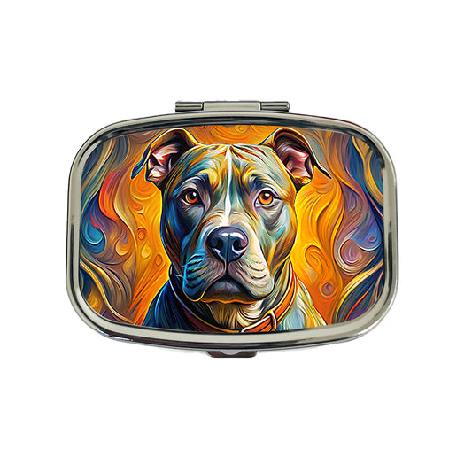 Staffordshire Bull Terrier Staffy Dog Expressionism Art Travel Pill Box Case