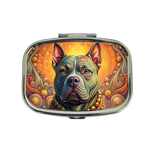 Staffordshire Bull Terrier Staffy Dog French Bohemian Art Travel Pill Box Case