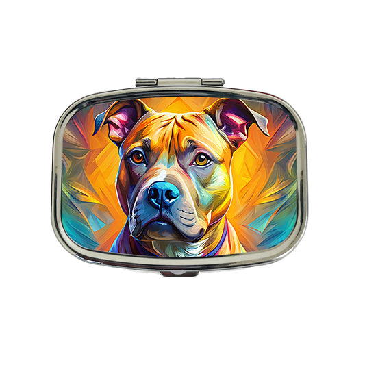 Staffordshire Bull Terrier Staffy Dog Pop Art Travel Pill Box Case