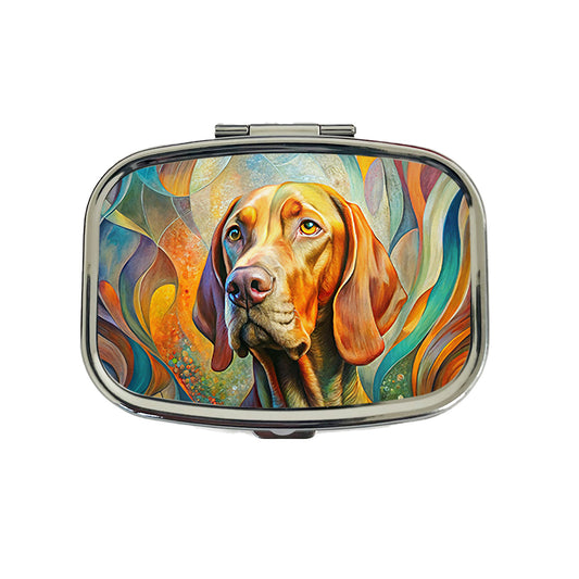 Vizsla Dog Abstract Art Travel Pill Box Case