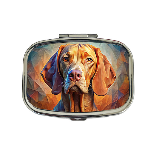 Vizsla Dog Abstract Stylized Art Travel Pill Box Case