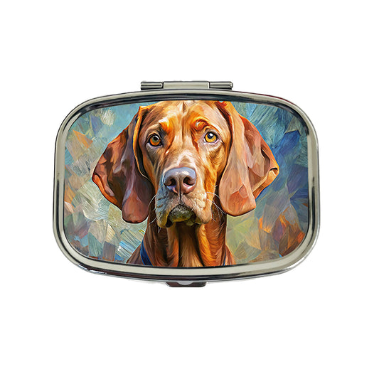 Vizsla Dog Expressionism Art Travel Pill Box Case