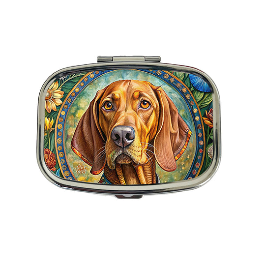 Vizsla Dog French Bohemian Art Travel Pill Box Case