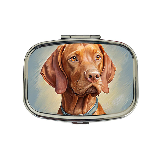 Vizsla Dog Illustration Travel Pill Box Case