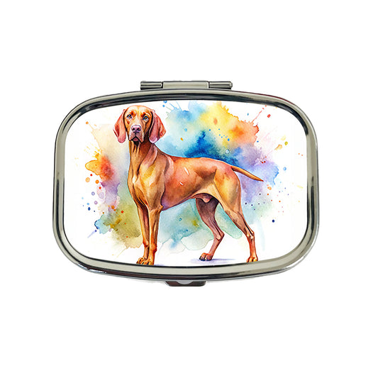 Vizsla Dog Watercolor Style Travel Pill Box Case