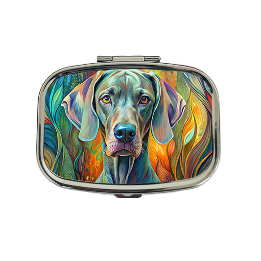 Weimaraner Dog Abstract Art Travel Pill Box Case