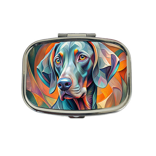Weimaraner Dog Abstract Stylized Art Travel Pill Box Case
