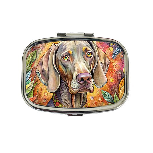 Weimaraner Dog Bohemian Art Travel Pill Box Case