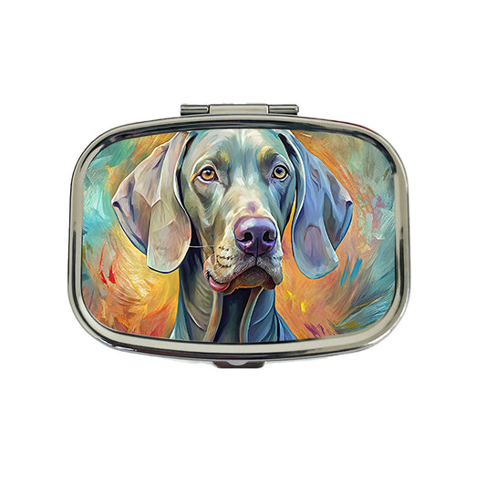 Weimaraner Dog Expressionism Art Travel Pill Box Case
