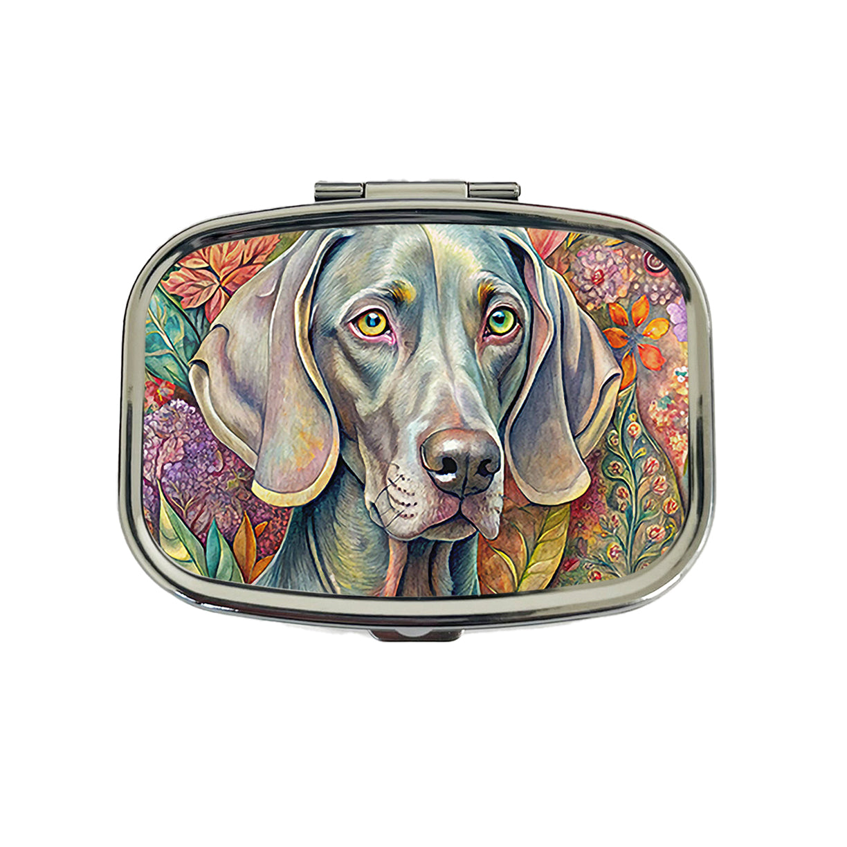 Weimaraner Dog French Bohemian Art Travel Pill Box Case