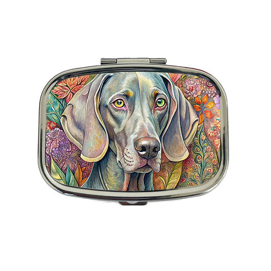 Weimaraner Dog French Bohemian Art Travel Pill Box Case