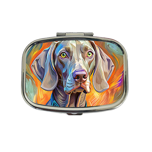 Weimaraner Dog Pop Art Travel Pill Box Case